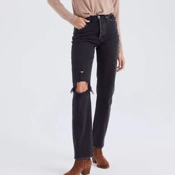 Abercrombie & Fitch Denim - Abercrombie High Rise Dad Jeans Distressed